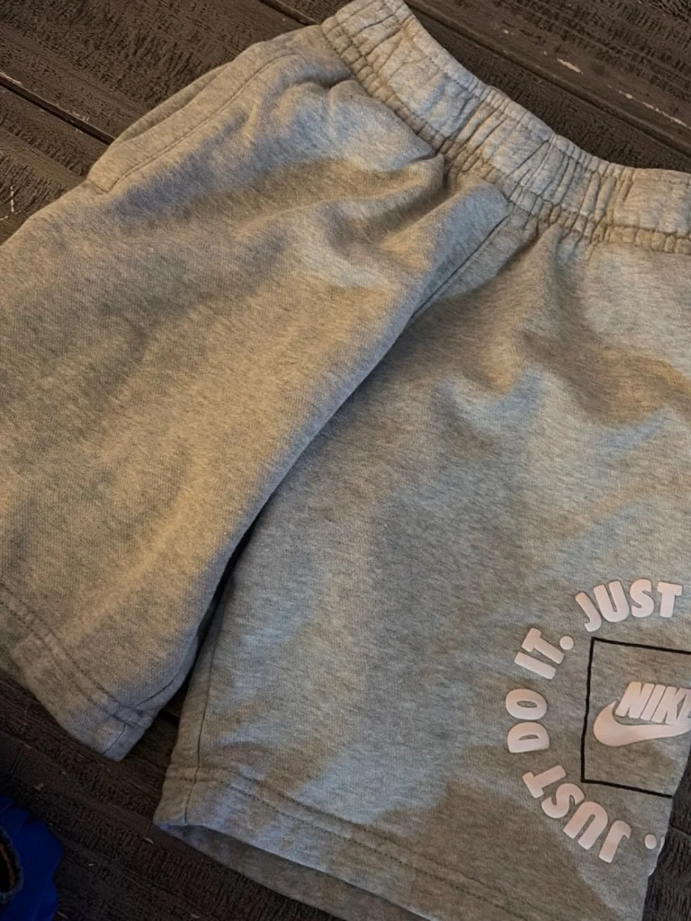 Nike Light Gray Kids' 'Just Do It' Fleece Shorts